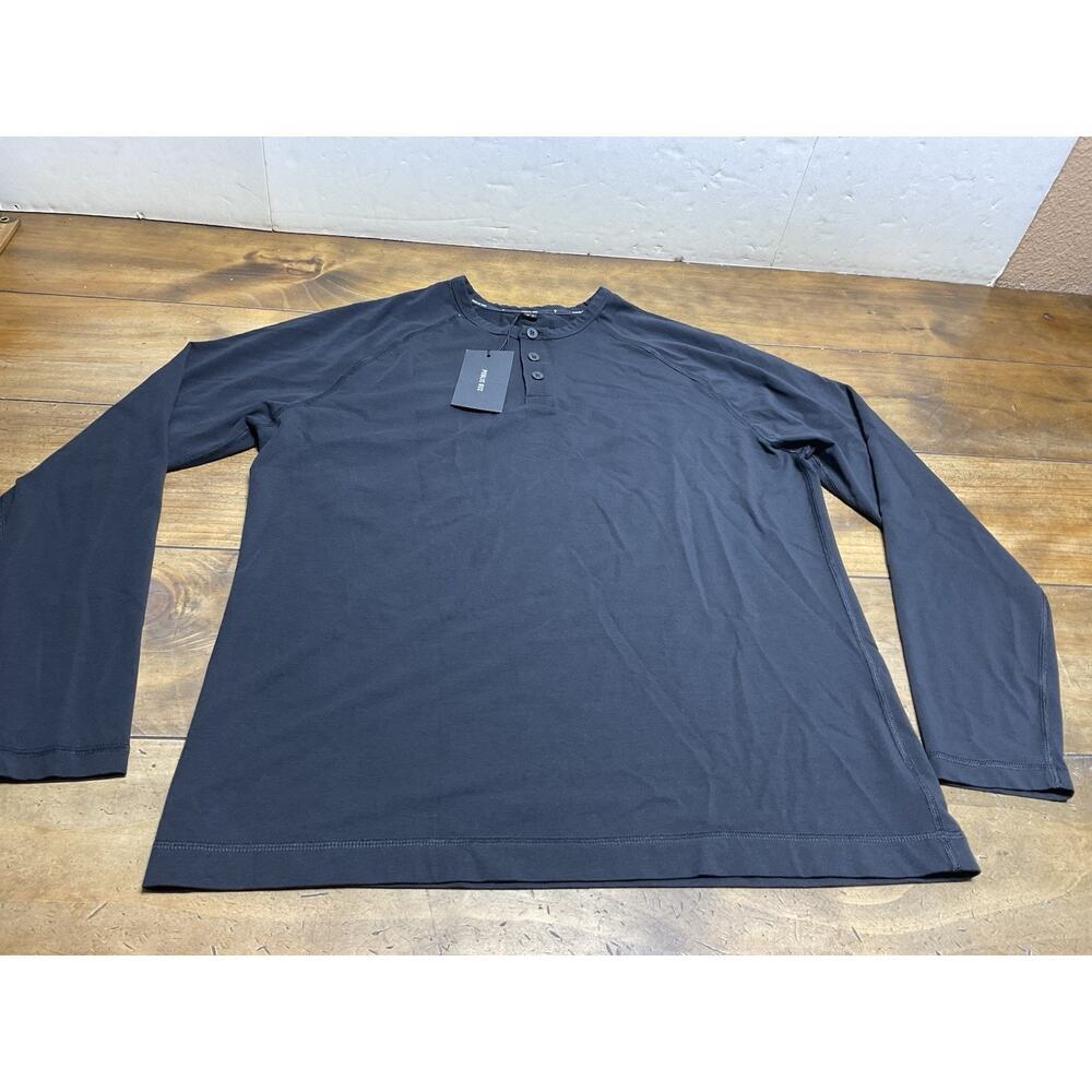 Public Rec Go To Henley Shirt Mens Medium Slim Black Performance Stretch NWT